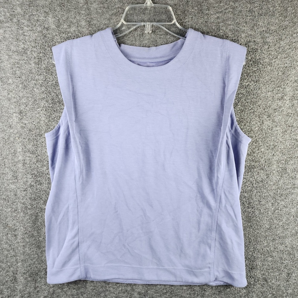 Athleta Tank Top Womens Medium Seasoft Tank Sweatshirt Purple Muscle Tee EUC